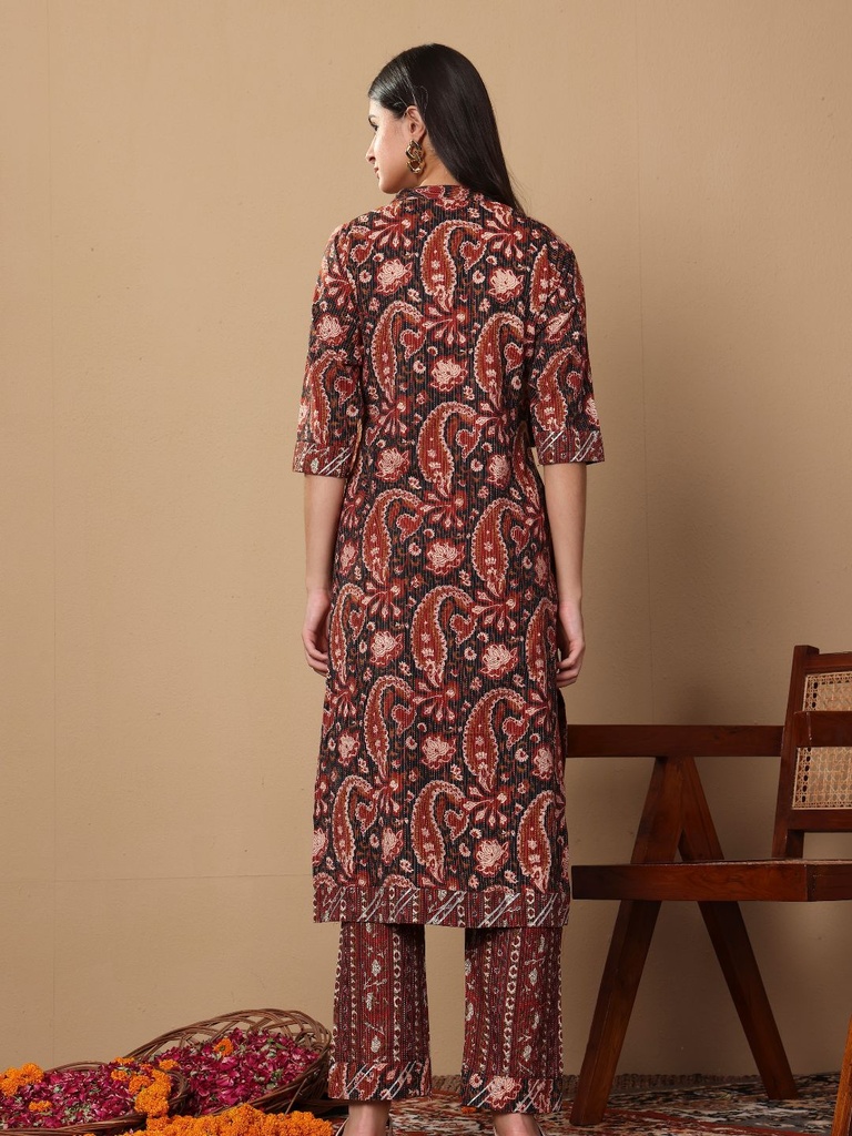 Black Printed Suit Set 