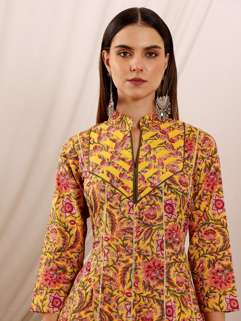 Yellow Floral Suit Set 