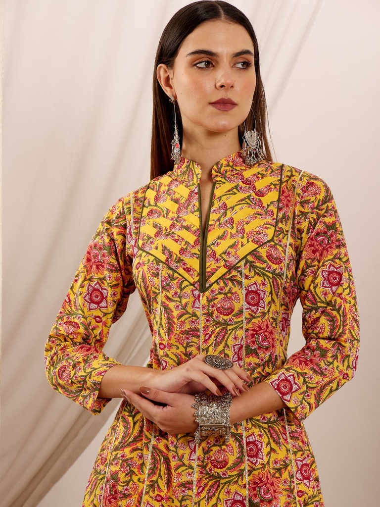 Yellow Floral Suit Set 