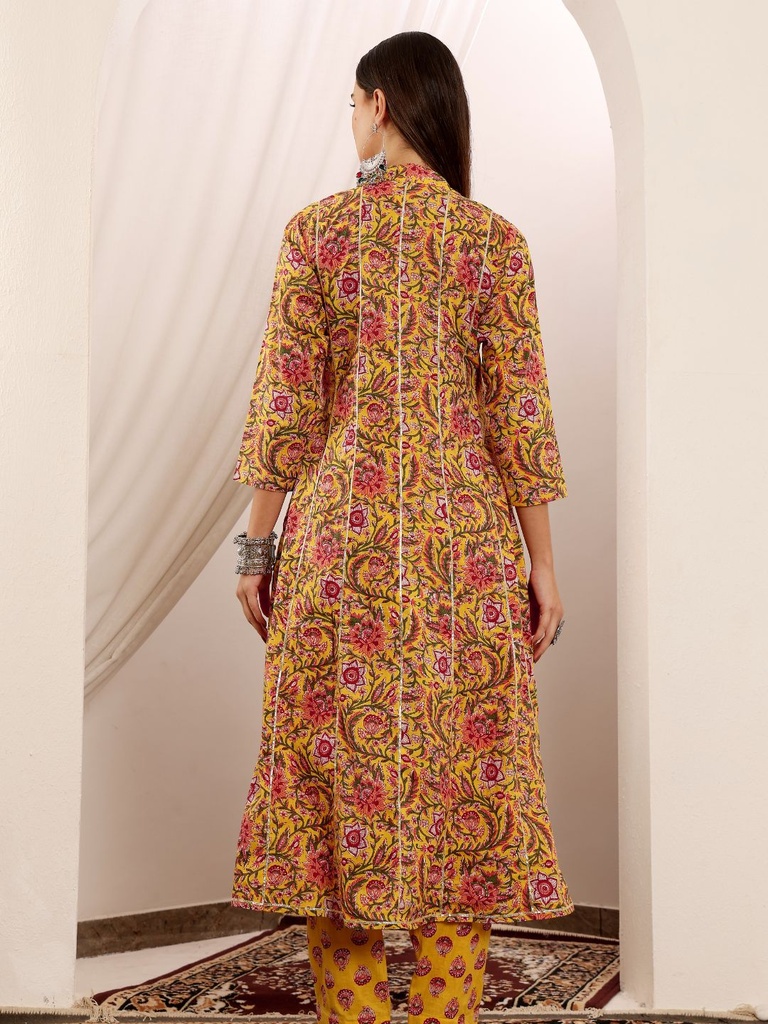 Yellow Floral Suit Set 