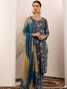 Blue Printed Suit Set 