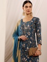Blue Printed Suit Set 