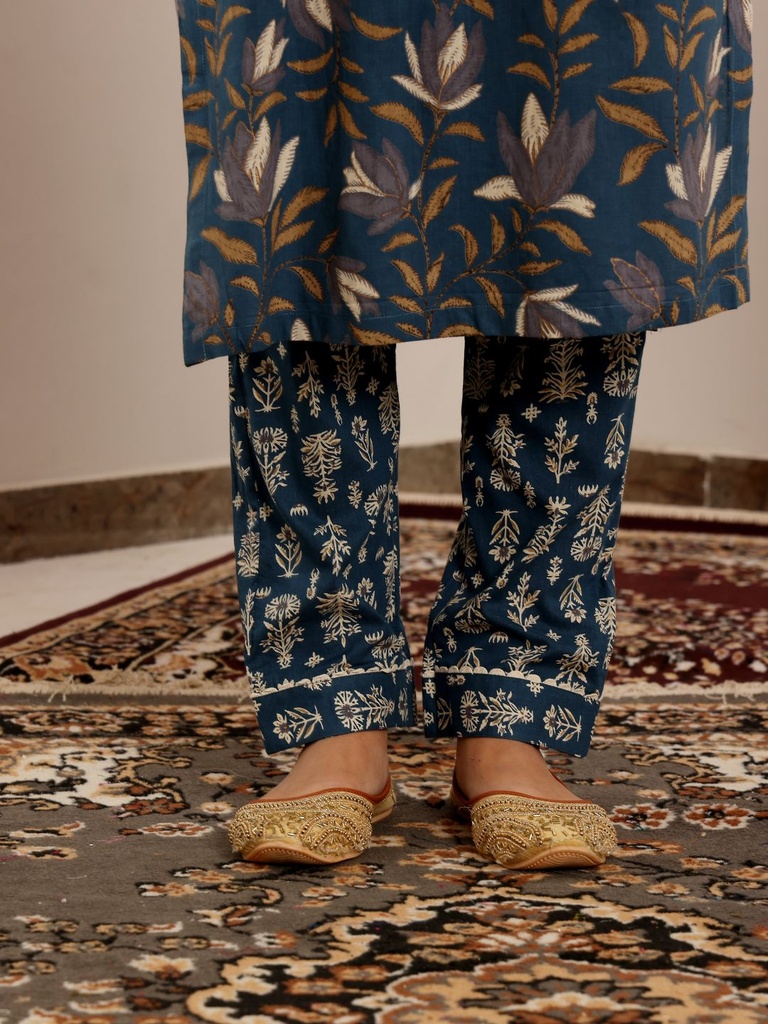 Blue Printed Suit Set 