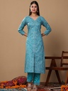 Blue Printed Suit Set 