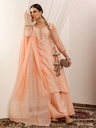 Peach Chanderi Suit Set 