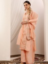Peach Chanderi Suit Set 
