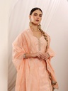 Peach Chanderi Suit Set 