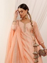 Peach Chanderi Suit Set 