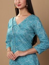 Blue Printed Suit Set 