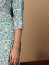 Printed Mirror Work Pure Cotton Kurta with Trouser & Dupatta