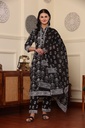 Black Printed Suit Set
