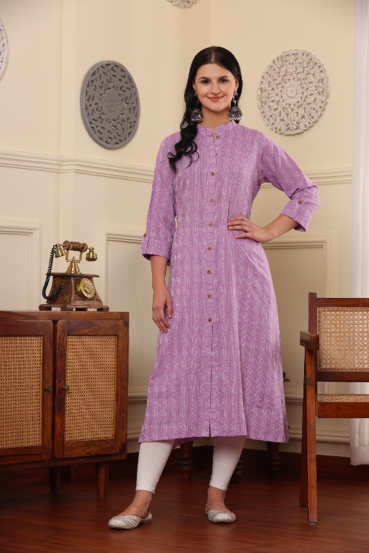Mandarin Collar Cotton kurti