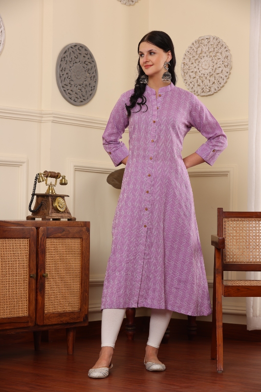 Mandarin Collar Cotton kurti
