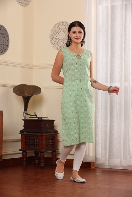 Sleeveless Printed Kurti
