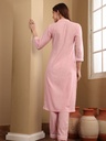 Embroidered Light Pink Suit Set  
