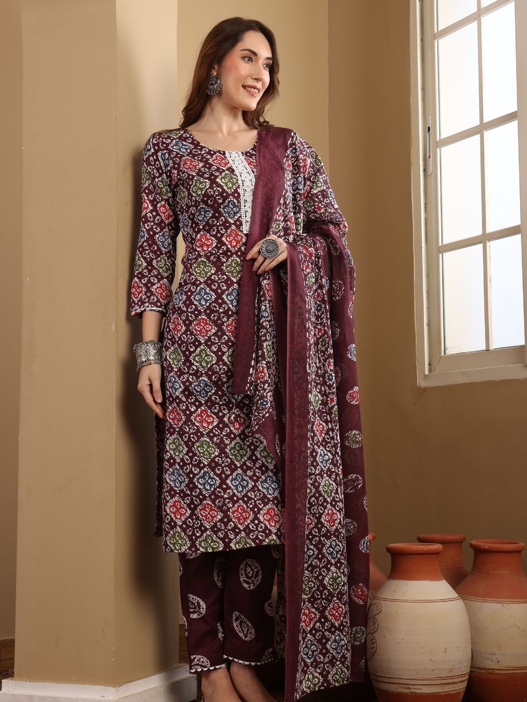 Printed Cotton Suit Set 