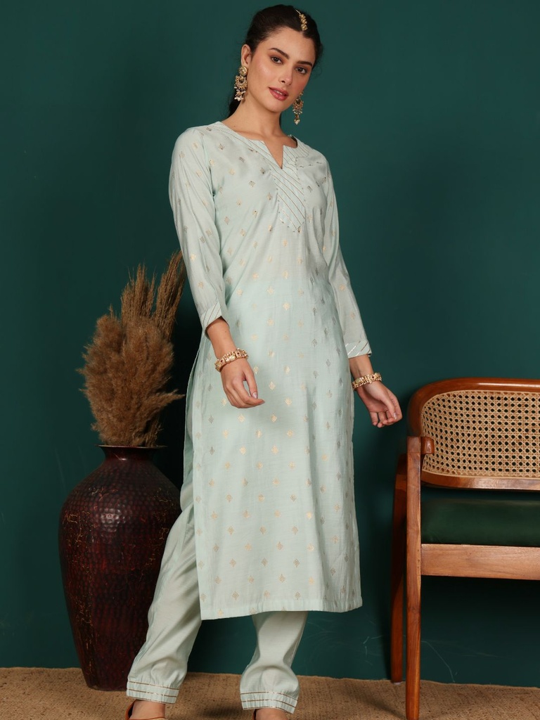 Chanderi Sea Green Suit Set