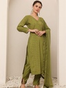 Green Chanderi Suit Set