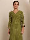 Green Chanderi Suit Set