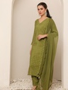 Green Chanderi Suit Set
