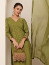 Green Chanderi Suit Set