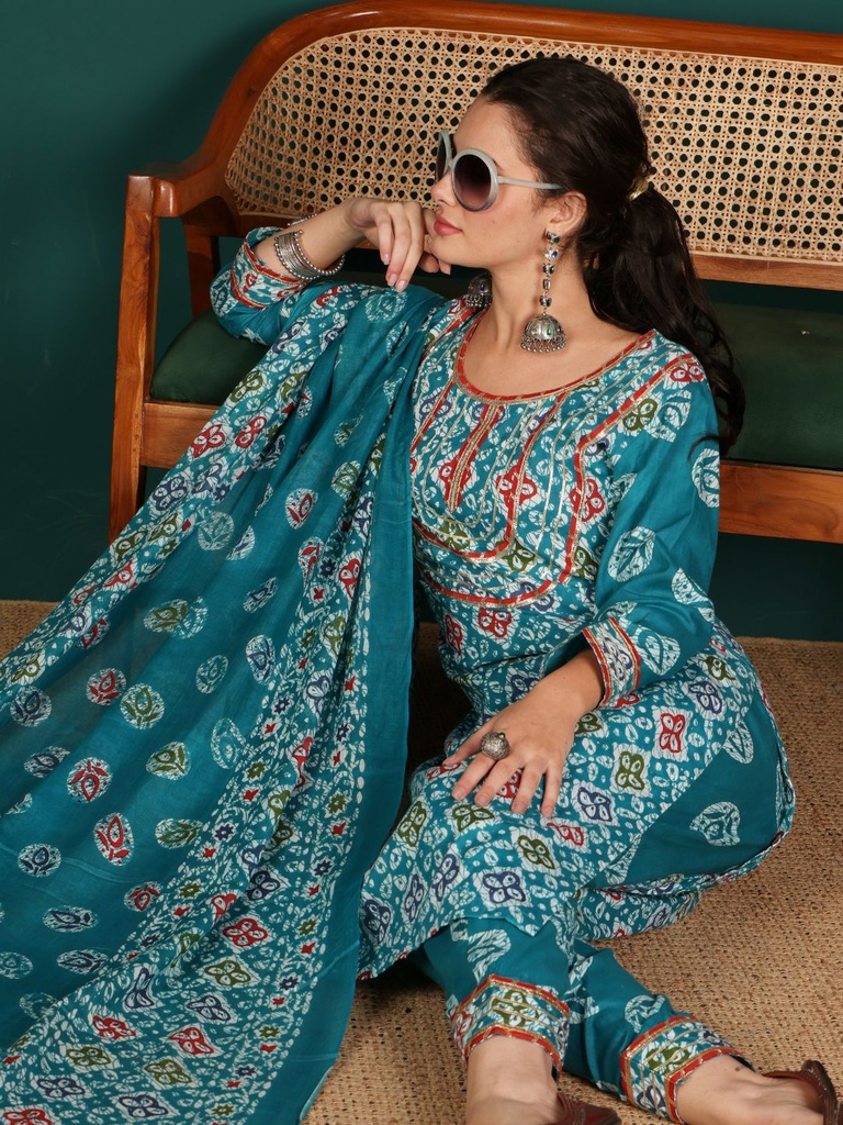 Pure Printed Cotton Suit Set 
