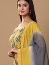 Printed Mirror Work Pure Cotton Kurta with Trouser & Dupatta