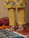 Printed Mirror Work Pure Cotton Kurta with Trouser & Dupatta