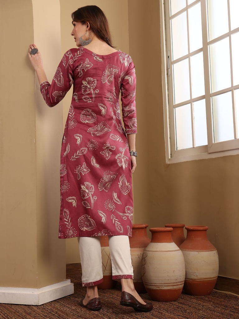 Pink Silk Cotton Suit Set