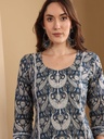 Blue Printed Suit Set