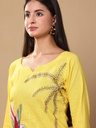 Floral Embroidered Linen Tunic With Trouser