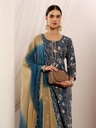 Blue Printed Suit Set 
