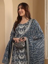 Blue Printed Suit Set