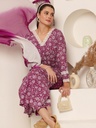 Floral Printed Pure Cotton Kurta with Trousers & Dupatta