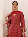 Ethnic Motifs Printed Cotton Kurta With Trouser & Dupatta