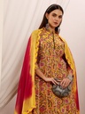 Floral Printed A-Line Pure Cotton Kurta With Trousers & Dupatta