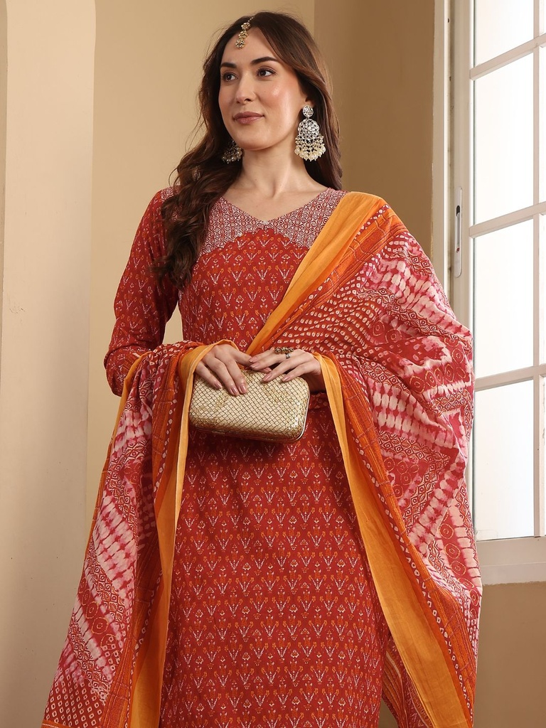 Yoke Pattern Suit Set 