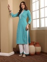 Blue Rayon Pearl Work Suit Set 