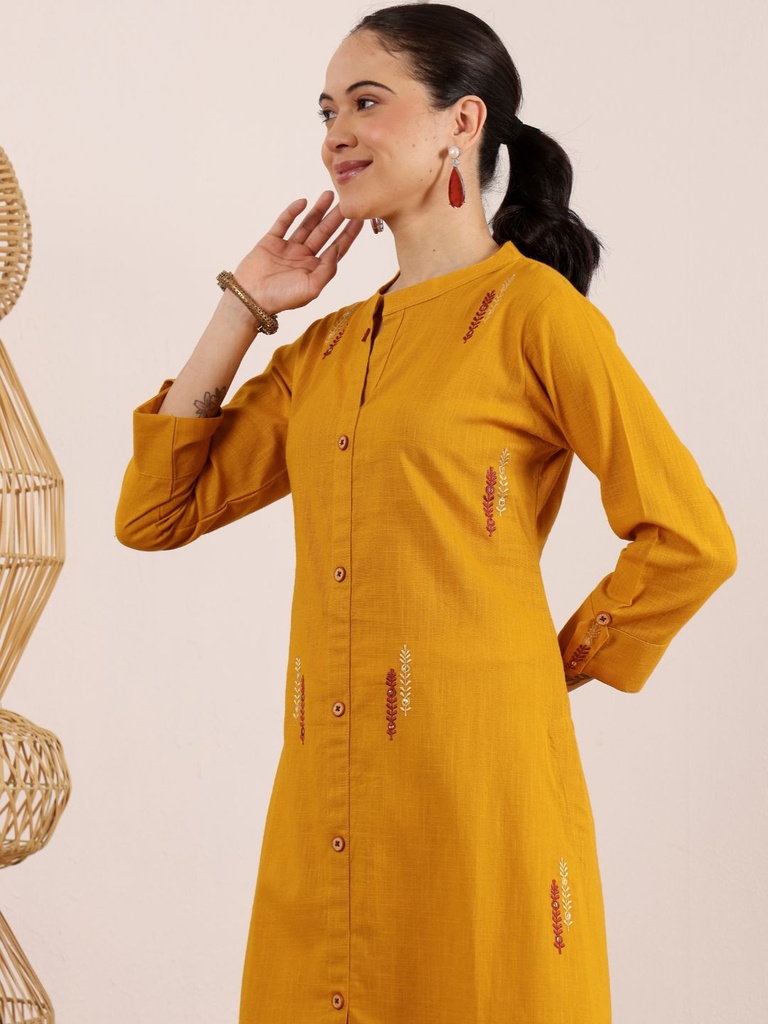 Embroidered Mustard Delight
