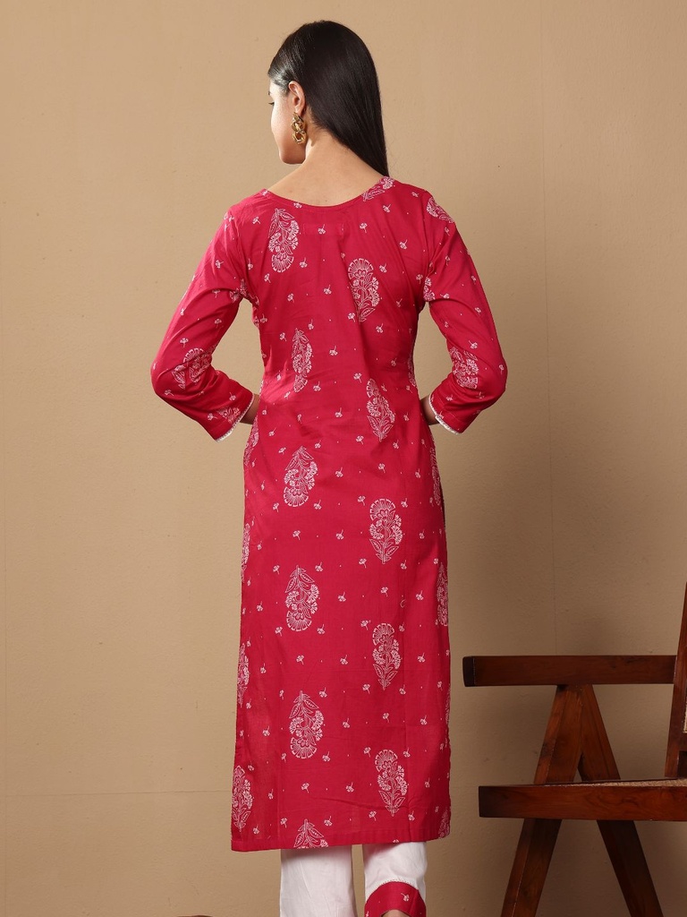 Pink Cotton Suit Set