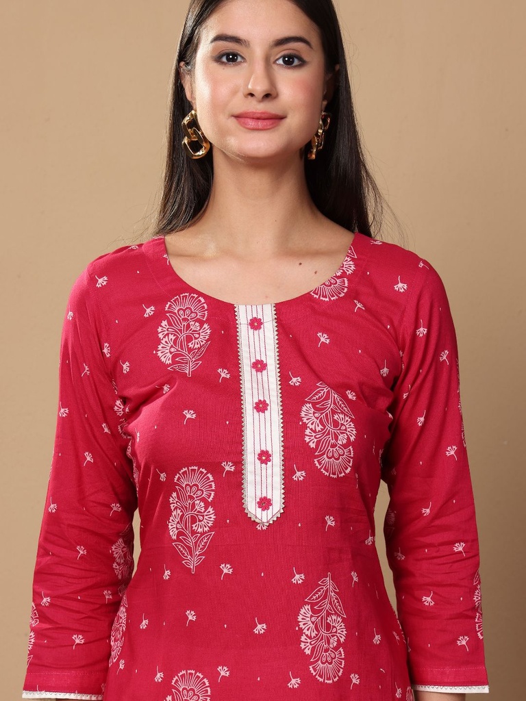 Pink Cotton Suit Set