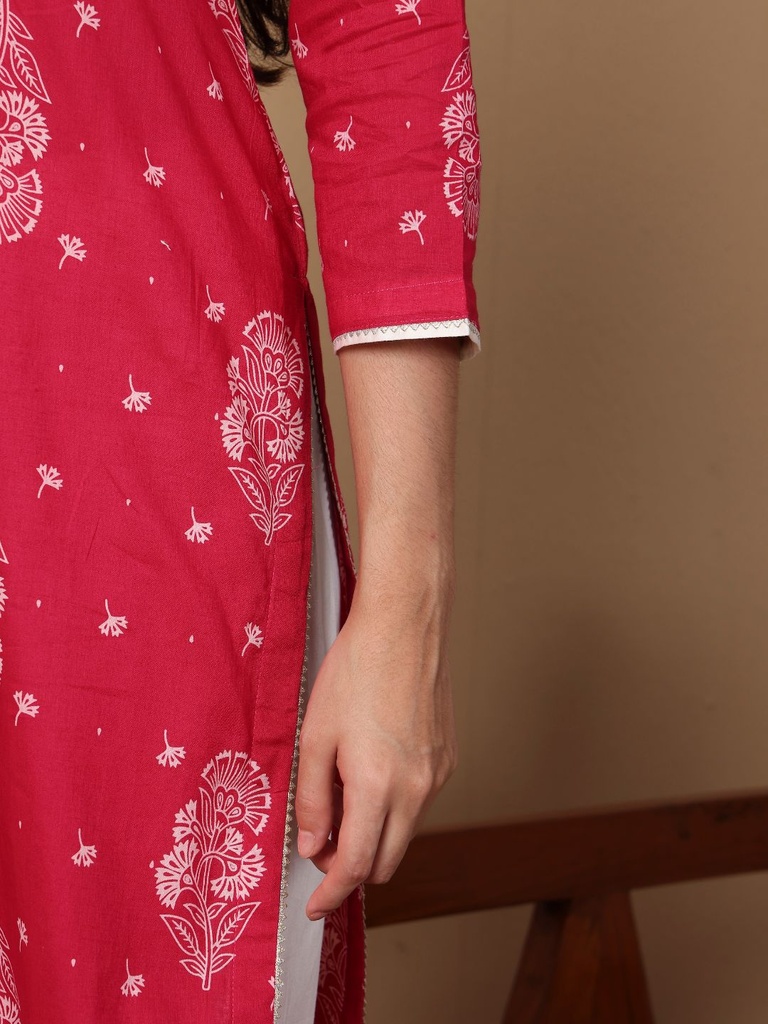 Pink Cotton Suit Set