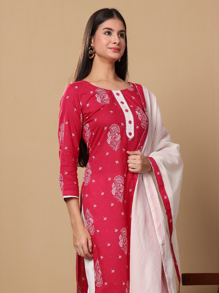 Pink Cotton Suit Set