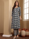 Chic Blue With Pannel Cut