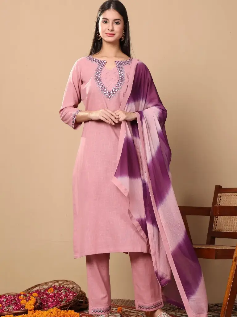 Blush Glamour Suit Set with Dupatta