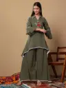  Chic Olive Twirl Kurta Set