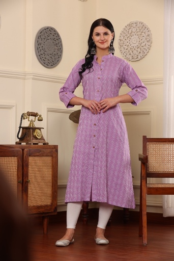 Mandarin Collar Cotton kurti